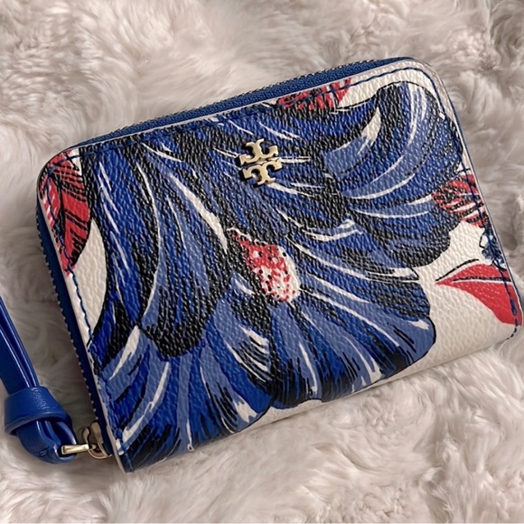 Tory Burch Vintage Floral Leather Zip Wallet / Coin Bag. Clean GUC. - Picture 6 of 13